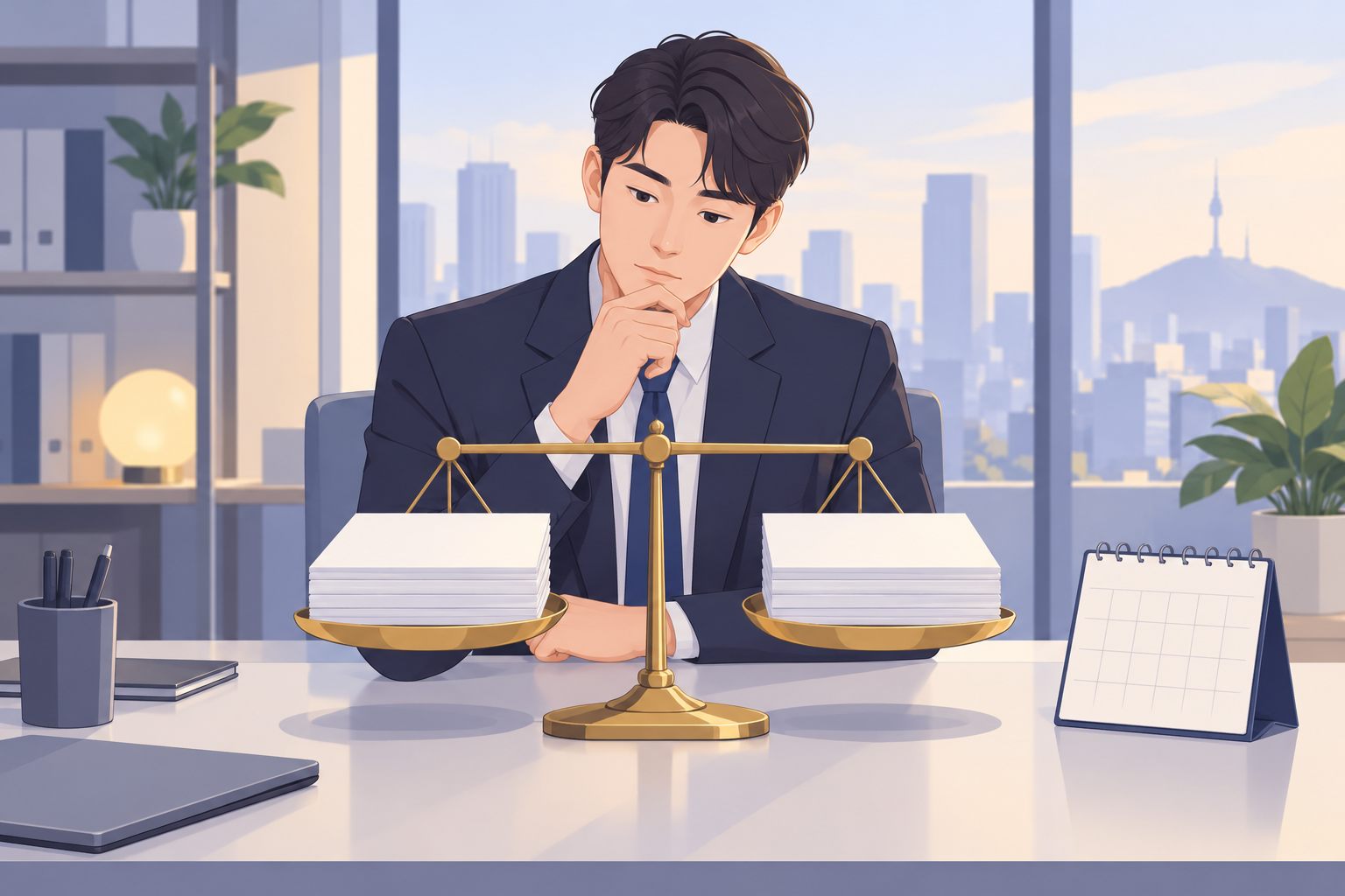 두 가지 임대 조건을 같은 기간으로 비교하는 모습